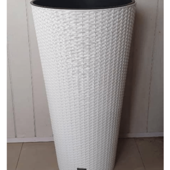 White Fiber Plastic Flower Pot | Height 76cm