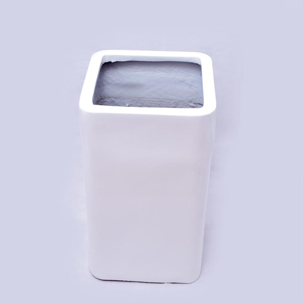 Medium Square cubic Fiberglass Pot - height 65cm