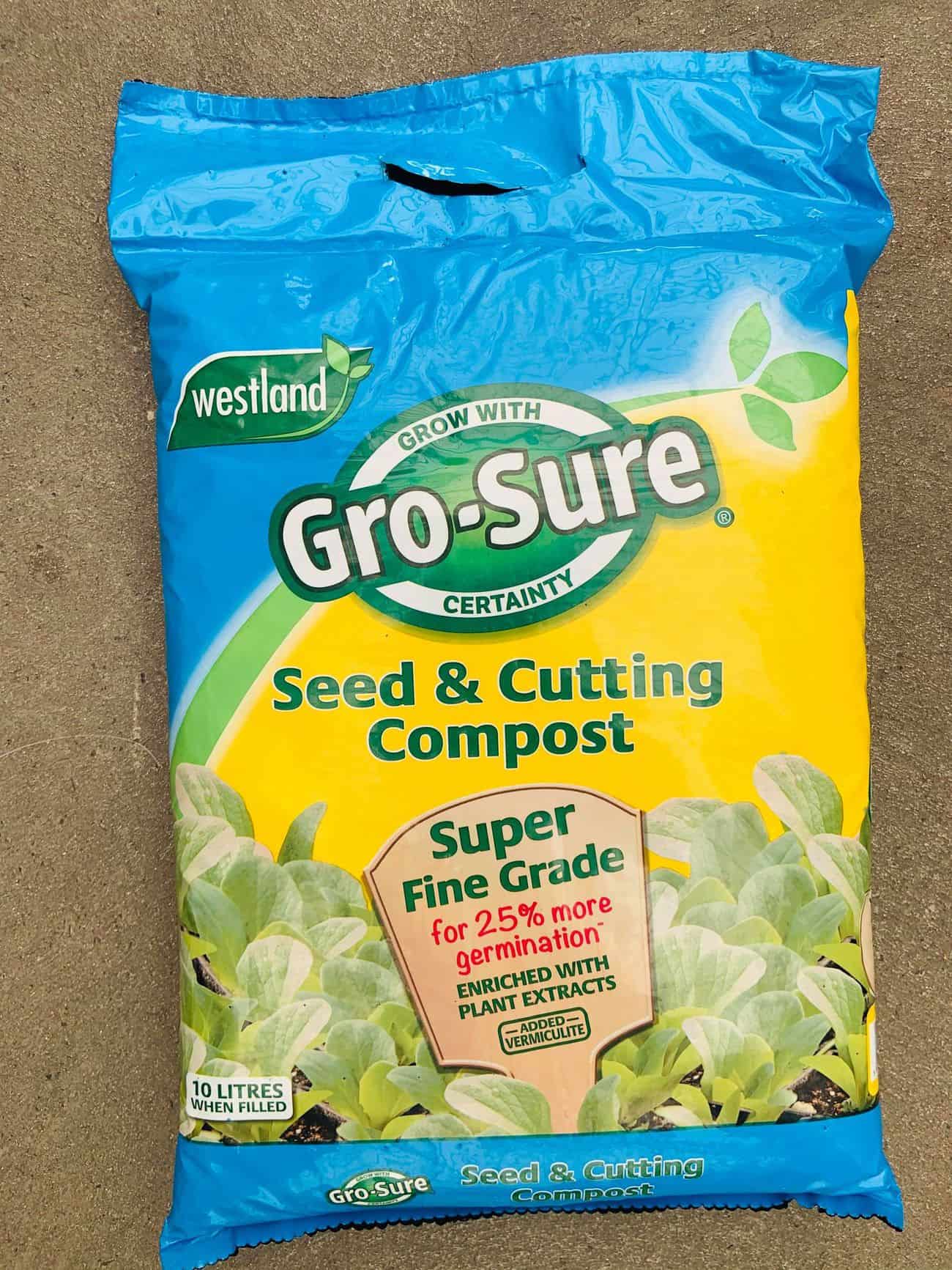 Gro- sure seed & cutting compost 10 Litres