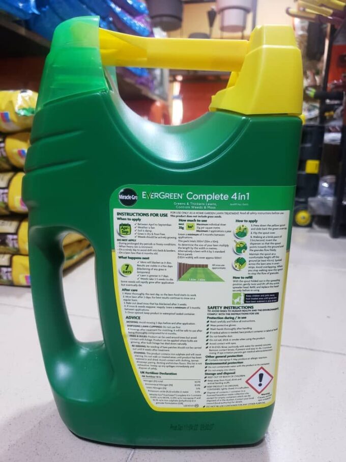 Miracle Grow Evergreen complete 4in1 lawn food,weed and miss control 100m